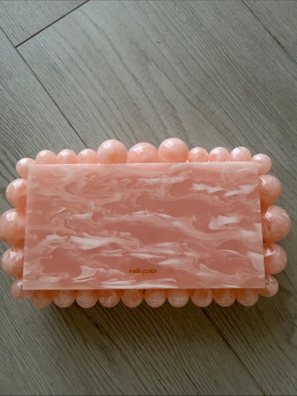Cult Gaia Peach Marble Bubble Acrylic Clutch - Picture 4 of 4